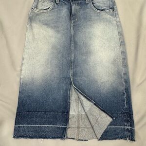 Current/Elliott Blue Pencil Skirt Denim Style
